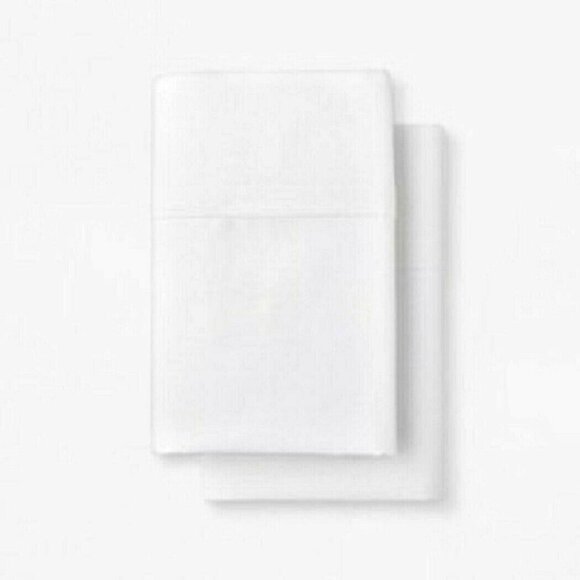 Pillowcases White Made by Design Easy Care King Size Solid Set of 2 100% Cotton - Picture 1 of 2